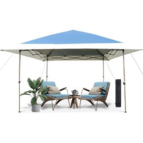 Red Mountain Valley 13x13Ft Pop-Up Canopy Tent with Side Wall Attachment, Portable Camping Gazebo Tent Shelter with Wheeled Roller Carry Bag