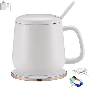Temperature Control Mug 2nd Generation, 13 Oz Smart Mug, Self-Warming Coffee Mug Precise Temperature Control Coffee Mug Warmer for Every Occasion（White）