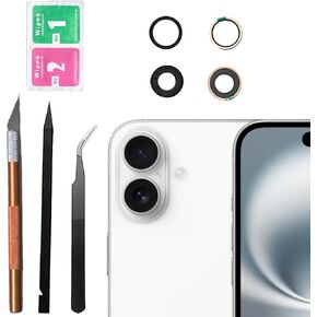 Back Camera Glass Lens Replacement for iPhone 16 Rear Camera Glass Replacement kit Compatible for iPhone 16 with Adhesive Pre-Installed and Repairing Toolkits