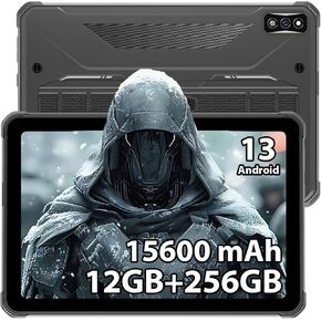 HOTWAV R7 Rugged Tablet Android 13, 15600mAh 10.1 Inch HD+ Waterproof Tablet, 12GB+256GB/(2TB TF) Outdoor Work Tablets, 16MP+16MP Camera Octa Core/Daul SIM 4G/IP68&IP69K/Face ID/GPS/OTG/Widevine L1