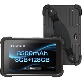 Tera Rugged Tablet Scanner Android 12 Industrial 8" 700 NITS Full Touch Screen 8GB + 128GB with Zebra SE4710 Scanner 8500mAh Large Battery IP67 Grade 4G GPS BT5.2 Wi-Fi for Outdoor Field Work T01A