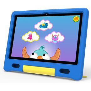 ApoloSign Kids Tablet, 10.1 inch Android 13 Tablet for Kids, 512GB Expand, 8-hr Battery, Educational Games, Learning Tablet with Parental Control, Wi-Fi, BT5.0, Pre-Installed Apps, with Case (Blue)