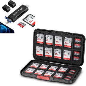 Memory Card Case + SD Card Reader：Pop Up Style Memory Card Case with SD Card Reader for iPhone/ipad/MacBook