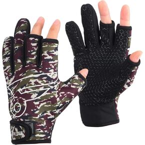 8 Fans Fishing Gloves - Finger Openness Glove Men Women, Camo Fish Accessories, SPF UV Sun Protection, Fly Fishing, Kayaking