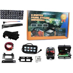 8 Gang Switch Panel GA80 Universal Circuit Control Relay for Car Truck Pickup Boat UTV SUV-Green System Automatic Dimmable LED On-Off Switch Pod Touch Control Panel Relay Box