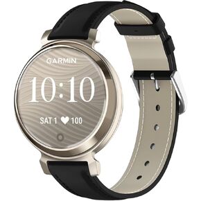 Leather Watch Bands Compatible with Garmin Lily 2, 14mm Soft Genuine Leather Strap Sport Replacement Wristband for Garmin Lily 2 / Lily 2 Classic for Women Men