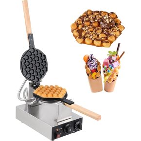 Bubble Waffle Maker, Electric Non Stick Egg Waffler Maker, 1400W Double-sided Heating Bubble Waffle Maker, Electric Bubble Waffle Baker for Home or Commercial Use
