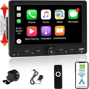 Single Din Car Radio Touchscreen (7") Compatible with Apple CarPlay [Wireless] Car Stereo Bluetooth Type-C USB (3A Fast Charge) Android Auto Backup Camera AUX SD