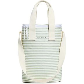 SunnyLife Women's Light Cooler Drinks Bag, Sage Stripe, One size