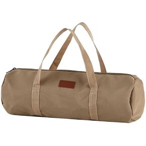 Tent Stakes Bag Double Layer Thickened, Double Layer Tent Pole Pegs Storage Bag Camping Tools Storage Canvas Bag Multifunctional Large Capacity Bags for Outdoor, Hiking, Hunting(Brown)