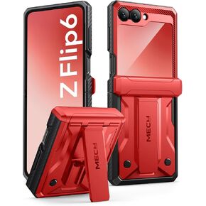 Tongate for Z Flip 6 Case with Kickstand & Belt-Clip ، [غطاء حماية المفصلات] [حامي الشاشة بوليت] قضية هاتفية مقاومة للصف العسكري لـ Samsung Galaxy Z Flip 6 5G 2024 ، Black in Kuwait