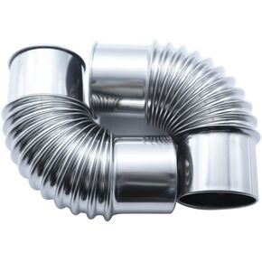 Elbow Chimney Diameter 2.36 inch（6cm） 90 + 90 Degree 2 Stainless Steel Camper Wood Stove Chimney Elbow Pipe