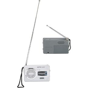 Portable Am/Fm Radio Pocket Gifts Mini Mini Radio Silver Gray Stylish Small Pocketed Miniature Shower Radios