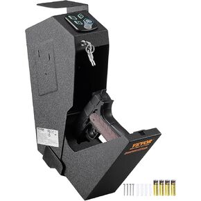 بندقية مثبتة في Vevor آمنة للمسدسات والبنادق البيومترية آمنة مع ثلاث طرق وصول سريعة من بصمات الأصابع وكلمات المرور والمفاتيح ، مسدس آمن للمسدس واحد للمنزل ، السرير ، منضدة ، الجدار in Kuwait