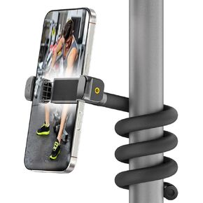 Uogw Phone Holder for Treadmill,Stroller,Bike,Golf Cart,Shopping Cart,20inch Gooseneck Long Arm Phone Mount,Adjustable and Portable Flexible Phone Holder,Compatible with 3.5~7.5" iPhone/Smartphone