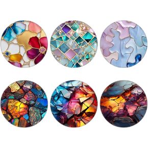 (6 Pack Collapsible Cell Phone Grip for Smartphones,Mobile Expanding Cellphone Holder Kicktand for Phone and Case - Colorful Flower