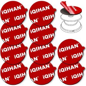 10pcs Sticky Adhesive Pads for Phone Socket Grips Base, Round Double-Sided Extra Clear Gel Tape Replacement for Back of Collapsible Grips & Stand, 35mm/ 1.38" Circle Thin Stickers Glue (Transparent)