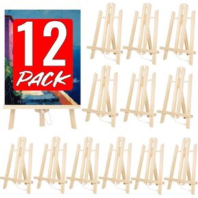 4Pcs 11inch Tabletop Easels,Wooden Easel Tabletop,Easels for Painting Canvas,Easel Stand for Painting,Kids Student Paint Easels,Paint Supplies for Easels,Painting Party Easels