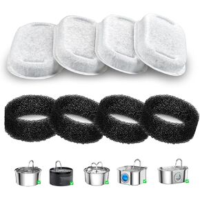 Cat Fountain Replacement Filter for 3.2L Stainless Steel Cat Water Fountain (8+8)