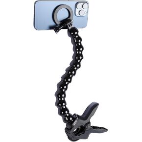 Magnetic Phone Holder Gooseneck Mount for Magsafe, Cell Phone Clamp Clip for Guitar, Bass, Desk, Pole, Magnet Phone Stand for Recording/Live Broadcast, Compatible with iPhone 16 15 14 13 12 Series
