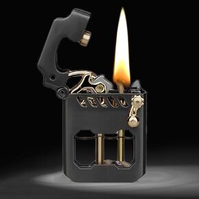Vintage Trench Lighter, Incockol Metal Rocker Lighters, Kerosene Lighter, Windproof Copper Lighters with Transparent Oil Tank for Men Dad Husband (Fuel Not Included)