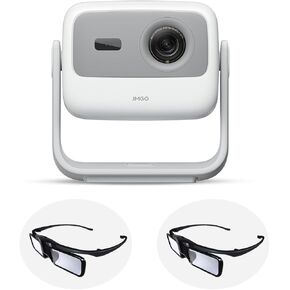 JMGO N1S 4K Smart Portable Projector, Triple Laser, 1100 ISO Lumens, Gimbal Instant Auto Focus, Google TV, Netflix, 110% BT.2020, HDR10, 10W Dolby Audio, Blu-ray 3D, 200" for Home, Outdoor, Gaming