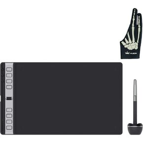 2023 HUION Inspiroy 2 Large Drawing Tablet with Scroll Wheel 3-Set 8 Customized Keys Battery-Free Pen for Art, Design, Sketch, 10x6inch Graphics Tablet Works with Mac, PC/Mobile, Include Glove