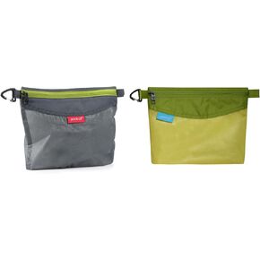 pack all Bundle | 1 Zipper Pouch (M, Grey) & 1 Zipper Pouch (M, Green)