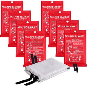 Wucgea Fire Blanket for Home and Kitchen - 4 pack Safety Fiberglass Emergency Fire Blankets Suppression Flame Retardant for School Fireplace Grill Car Office Garage Welding Warehouse 3.3ft x 3.3ft in Kuwait