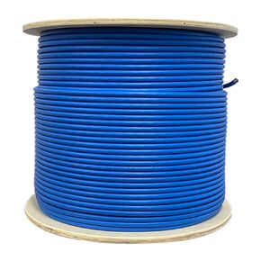 TSCables | Cat6 Plenum Shielded (CMP) Overall Foil Shield (F/UTP), 1000ft, 23AWG | 100% Solid Bare Copper | 550MHz | Bulk Ethernet Cable (Cat6 Plenum STP Shielded, Blue, 1000ft)