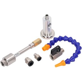 135mm / 5.31in Professional Cold Air Dry Cooling Gun 7Bar 520Btu 131Kcal Vortex Cold Air Gun Dry Cooling Airflow Machine With Flexible Tube for Machine Tool Head Welding Cutter Tools
