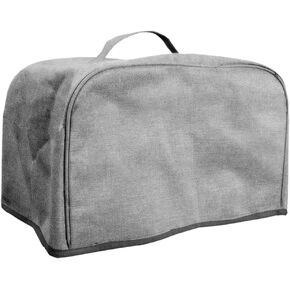 Large 4 Slice Toaster Cover with Pockets, Dust-proof & Oil Proof, Fit Most Large Toasters (Grey, 16' x 7.5' x 8')