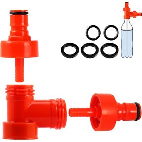 3 PCS Plastic Carbonation Cap Tee Adapter Kit，Connect Gas Ball Lock and Beer Disconnect Simultaneously with 5/16'' Beer Line Nipple Barb for Homebrew Soda Drink PET Bottles Filling