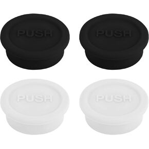4pcs Soda Bottle Lids, Silicone Reusable Drink Water Bottle Sealing Cap Cover Replacement Parts Compatible with Sodastream Glass Bottle(Black & White)