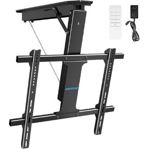 MOUNTUP Electric TV Ceiling Mount with Remote, Motorized Flip Down Ceiling TV Mount, Fits for Most 42-70" Screens Flat/Pitched Roof, Max VESA 600 x 500 mm Up to 88 Lbs, Black