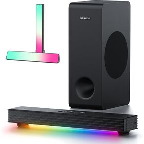 MEREDO Sound Bar with Subwoofer & Light Bars