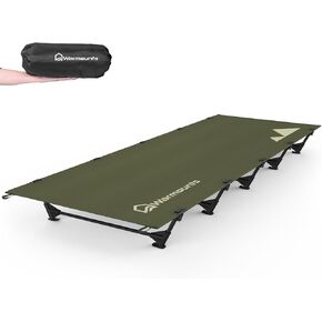 Compact Camping Cot, 60s Easy Set-Up, 28'' Wide Surface, Ultralight Backpacking Cot Supports 275lbs, Folding Camping Cot w/Carrying Bag for Outdoors & Indoor (Mesh Black)