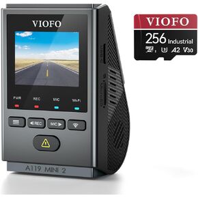 【Bundle: A119 Mini 2+256GBCard】 VIOFO Dash Cam A119 Mini 2, STARVIS 2 Sensor, 2K 60fps/HDR 30fps Voice Control Car Dash Camera with 5GHz Wi-Fi GPS