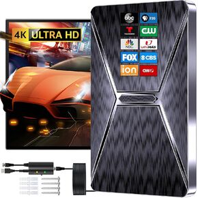 2025 Upgraded Indoor TV Antenna, 2200+ Miles Range HD Digital Antenna for Smart TV, Strongest Antenna with Amplified Signal Booster Supports 4K 8K 1080p All TVs- 38FT Coaxial Cable for Local Channels