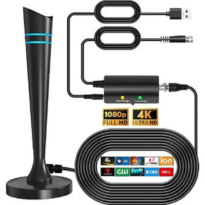 TV Antennatv Indoor, TV Antenna for Smart Local Channels,16ft Coax Cable, Long Range Reception HD Antennas for Television 4k 1080P Channels