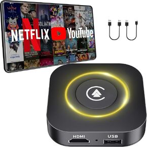 Netflix CarPlay Adapter, Magic Box YouTube Hulu Disney+ TikTok, Wireless CarPlay Adapter Only for Original Cars with Wired CarPlay and Android Auto