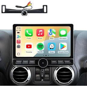 لجيب Wrangler JK Compass Grand Cherokee Dodge Car Car Radio GPS Mavigation Build في Carplay Android Auto 10 "1080p ترقية الشاشة التي تعمل باللمس