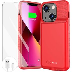 GIN FOXI Battery Case for iPhone 14/14 Pro/13/13 Pro, 15W Fast Charging Case Charger 7000mAh Powerful Extra Juice Box Rechargeable Battery Pack for iPhone 14&14Pro&13&13Pro Charging Case, 6.1" Black