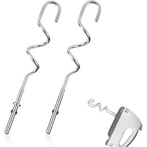 2pcs KHM512 Hand Mixer Dough Hooks Replacement, Stainless Steel Kitchen Dough Mixing Bread Hooks, Hand Mixer Aid Attachments Compatible with KHM 5KSM KSM KSMO KSMH Part Accessories