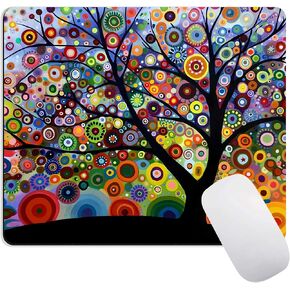 Square Mouse Pad Tree of Life,Personalized Premium-Textured Custom Mouse Mat Design,Washable Mousepad Gaming Mousepad Non-Slip Rubber Base Computer Mouse Pads for Wireless Mouse