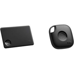 Tile by Life360 Slim (2024) – Localizador de billetera, rastreador Bluetooth y localizador de objetos para etiquetas de equipaje, pasaportes y llaves, Negro + Negro