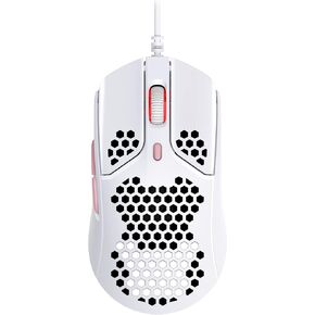 HyperX Pulsefire Haste – Gaming Mouse – Ultra-Lightweight, 60g, Honeycomb Shell, Hex Design, Hyperflex USB Cable, Up to 16000 DPI, 6 Programmable Buttons - White/Pink (Renewed)