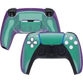 eXtremeRate Chameleon Green Purple Faceplate Touchpad & Programable RISE4 Remap Kit Compatible with ps5 Controller BDM-010 BDM-020 - Controller NOT Included