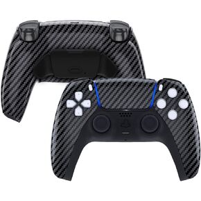 eXtremeRate Graphite Carbon Fiber Pattern Faceplate Touchpad & Programable Rise Remap Kit Compatible with ps5 Controller BDM-010 BDM-020 - Controller NOT Included