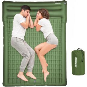 CAMULAND Double Camping Sleeping Pad, 4.7" Ultra-Thick Self Inflating 2 Person Inflatable Mat with Built-in Pillow Foot Pump, Waterproof & Durable, for Backpacking, Hiking, Tent, RV Travel,Navy Blue